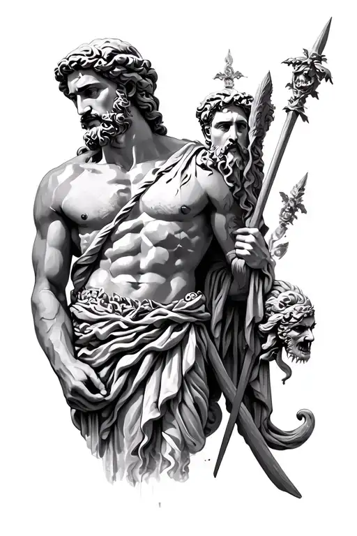 various greek gods tattoo design idea