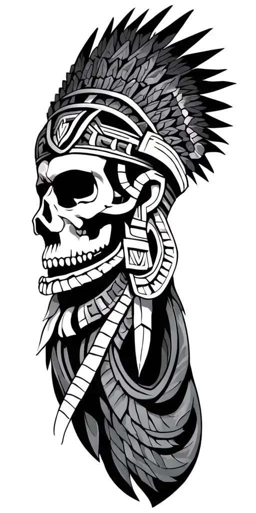 Aztec god of death tattoo design idea