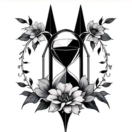 geometric tattoo. Anubis full body. Hourglass and a Libra Flowers tattoo design idea