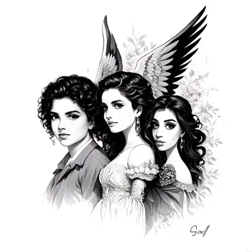 Tatiana March 1, 1997 Angel 3 March 1986 Alejandro March 6, 2001 Monica September 13, 1989 Estrella August 27, 1955 tattoo design idea