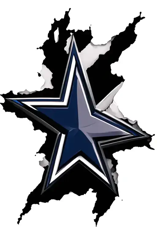 Dallas Cowboys 3d logo rip skin around tattoo design idea