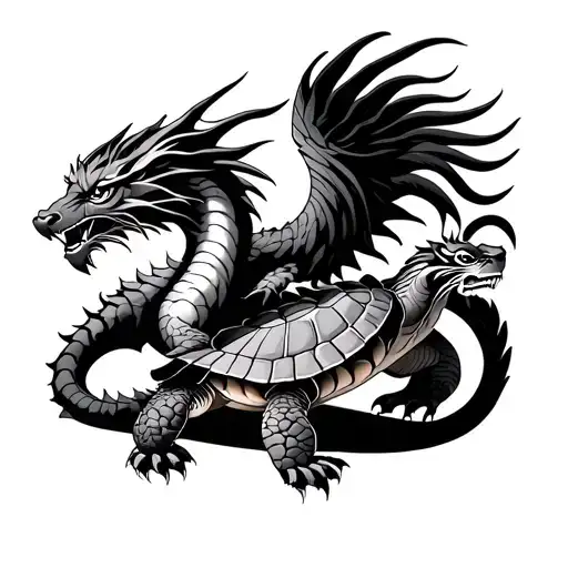 Japanese 4 guardians, Hop Dragon, Barley Phoenix, Yeast Tiger, Water Turtle tattoo design idea
