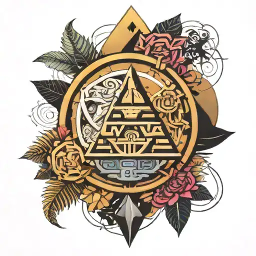 inca zen geometric tattoo design idea