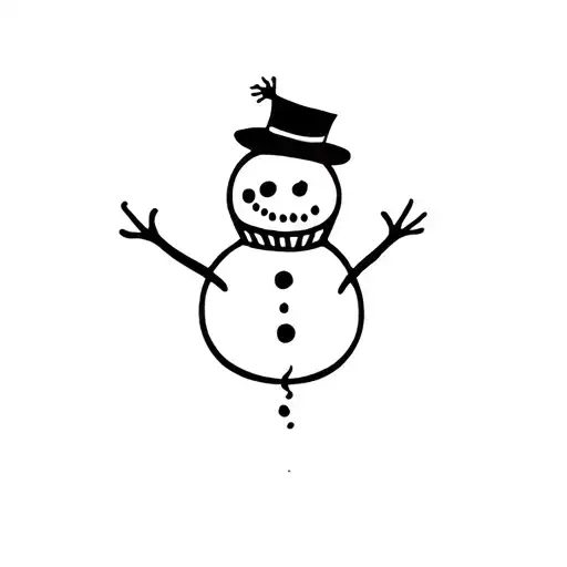 Snowman Melted tattoo design idea