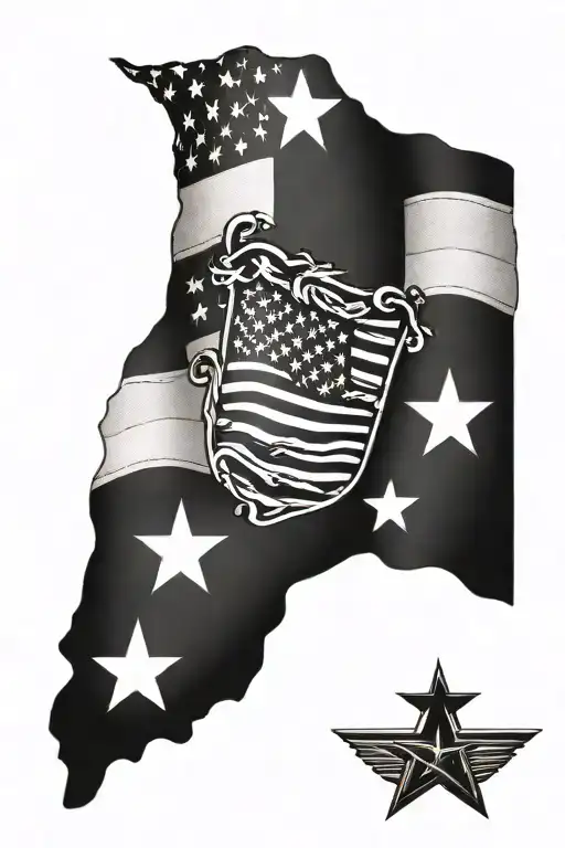 army American flag incorporated tattoo design idea