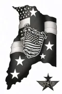 army American flag incorporated tattoo design idea