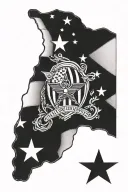 army American flag incorporated tattoo design idea