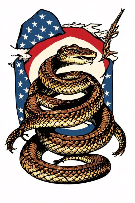 dont tread on me rattlesnake tattoo design idea