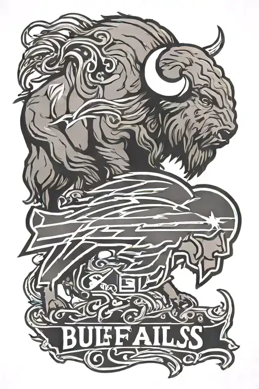 Buffalo Bills Logo outline tattoo design idea