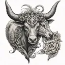 Taurus And Libra tattoo design idea