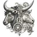 Taurus And Libra tattoo design idea