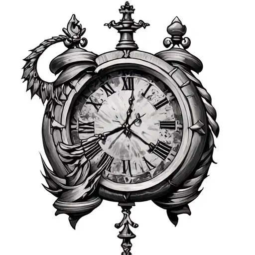 chess piece death clock tattoo design idea