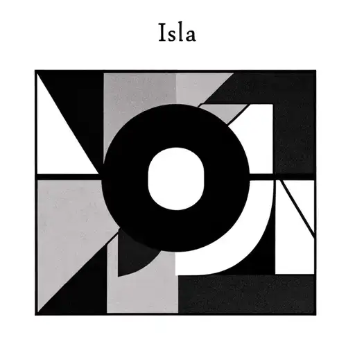 the name Isla in a geometric design tattoo design idea