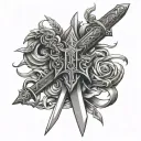 Brotherhood sword tattoo design idea