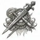 Brotherhood sword tattoo design idea