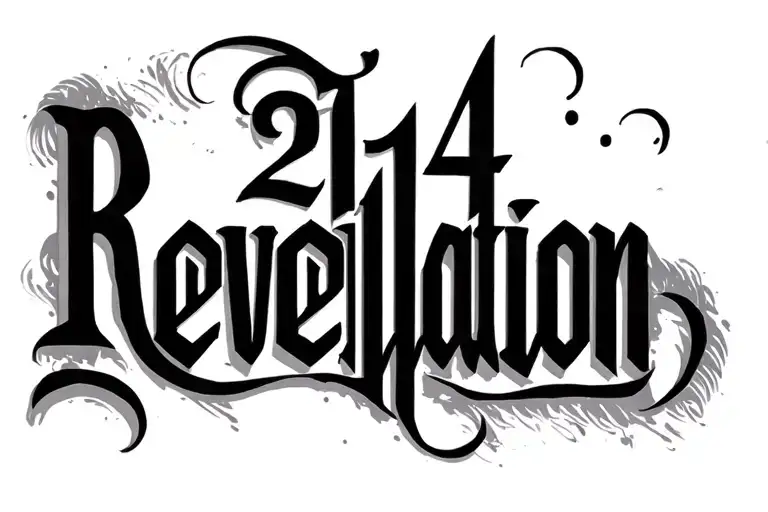 the verse 'Revelation 21:4' in a cool font tattoo design idea