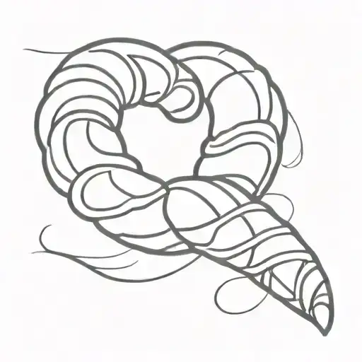 stick man croissant tattoo design idea