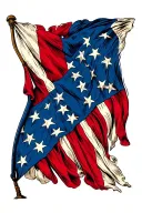 Betsy ross flag, vertical, no border, stars are in a circle, original 13 colonies flag tattoo design idea