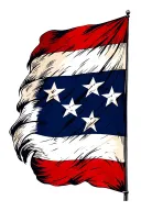 Betsy ross flag, vertical, no border, stars are in a circle, original 13 colonies flag tattoo design idea