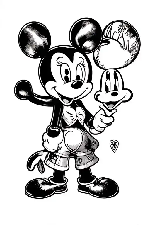 90's disney cartoon characters incorporated tattoo design idea