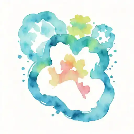 paw print surrounded by watercolor tattoo tattoo design idea