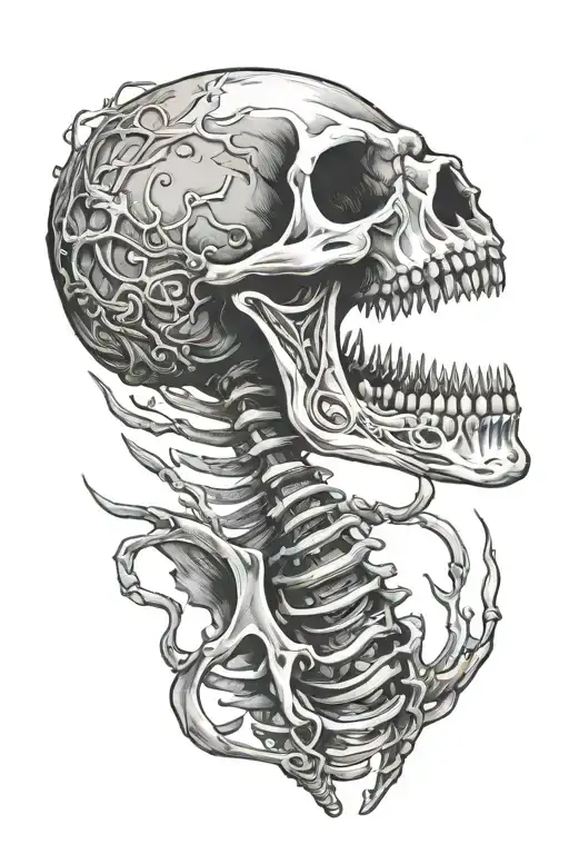 gar skeleton tattoo design idea