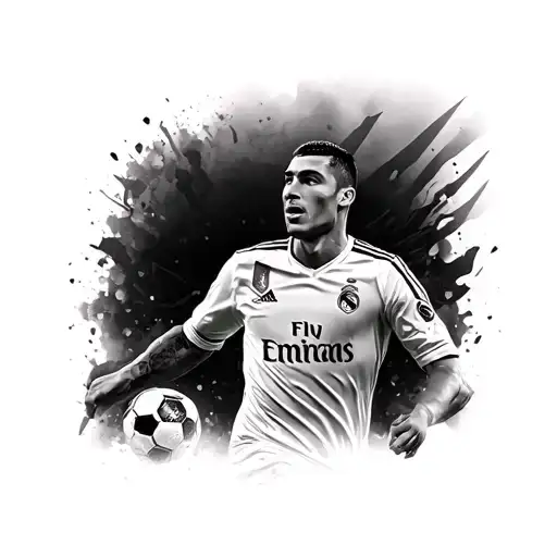 i want real madrid logo and ronaldo tattoo with foorball combination  tattoo design idea