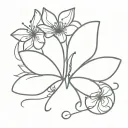 butterfly flower intertwined tattoo design idea
