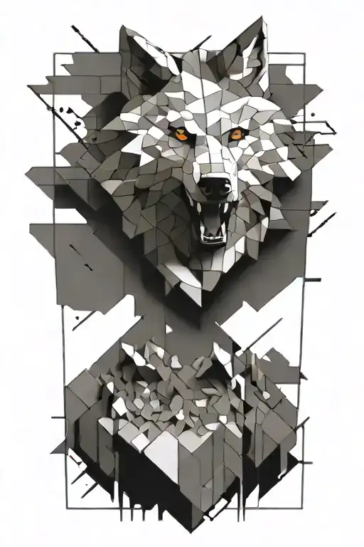 minecraft wolf tattoo design idea