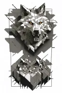 minecraft wolf tattoo design idea