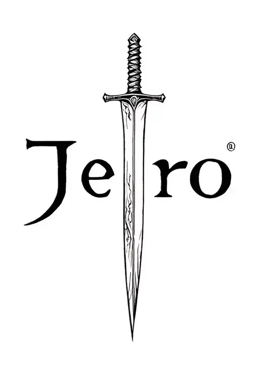 "Jero" sword tattoo design idea