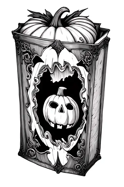 pumpkin book tattoo design idea
