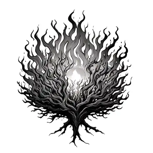 the burning bush of Moses  tattoo design idea