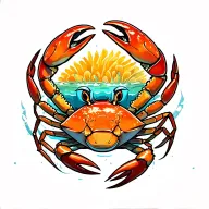 crab and fish tattoo design idea