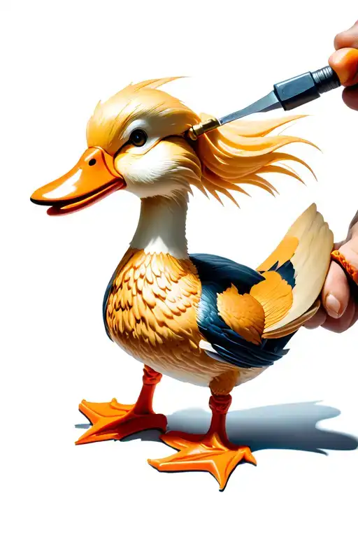 The duck lucas with a tool in hand with Goku's style tattoo design idea