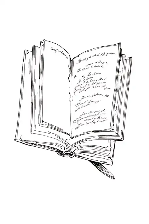 old book open blank pages tattoo design idea