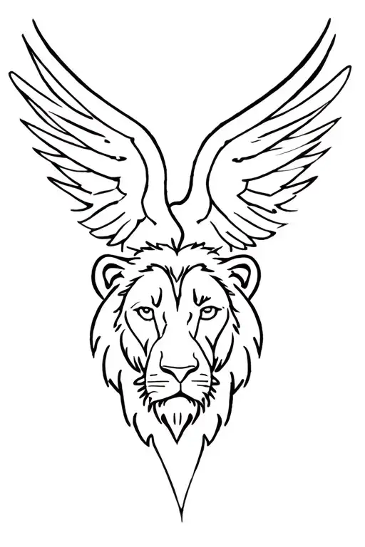 lion and eagle tattoo design idea