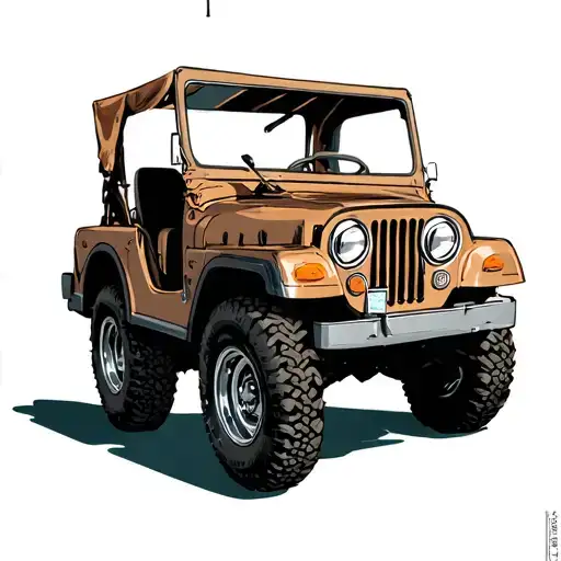 jeep cj7 with soft top tattoo design idea
