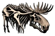moose skeleton tattoo design idea