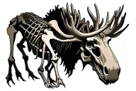 moose skeleton tattoo design idea