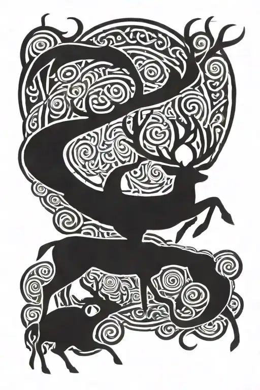 newgrange stag celtic tattoo design idea