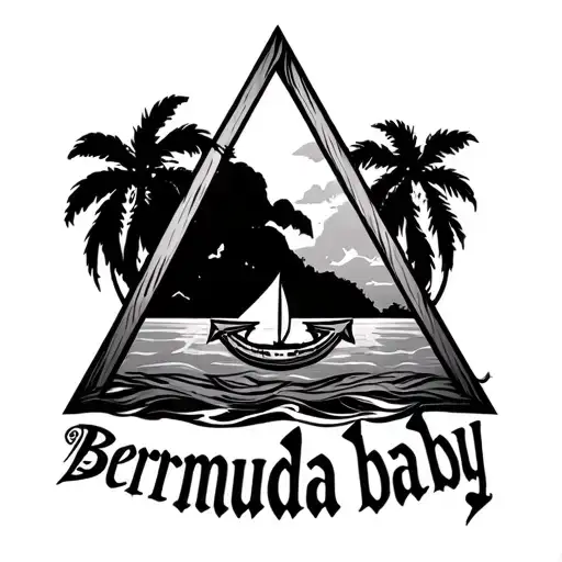 Bermuda Triangle friendship tattoo with the saying "Bermuda baby" in it. tattoo design idea