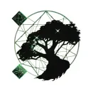 willow tree with diamonds scattered in the branches with stars above tattoo design idea