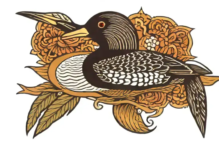 loon bird tattoo design idea