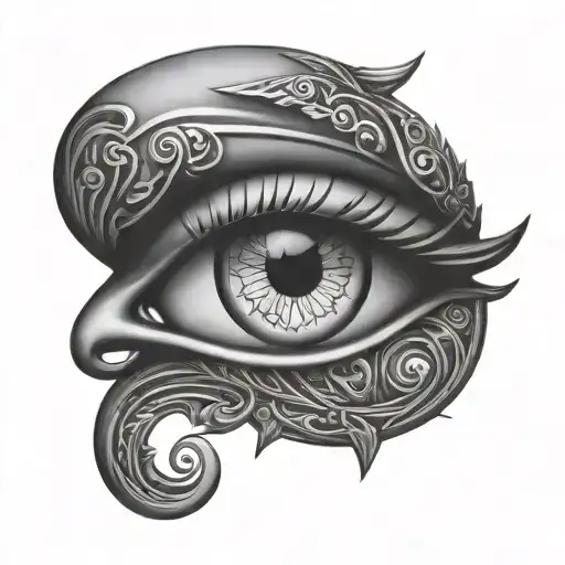 horus eye s letter integrated tattoo design idea