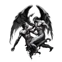 Demons And Angels Fighting tattoo design idea
