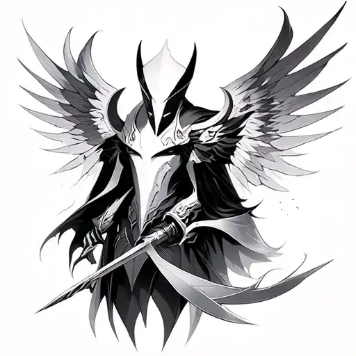 aphelios and jhin league of legends tattoo design idea