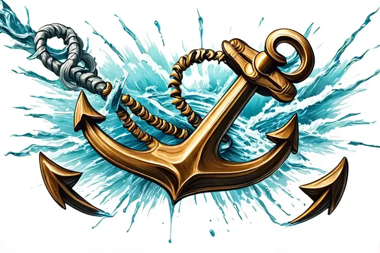 Anchor breaking free tattoo design idea