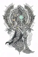 male god full body symbolizing power and rebirth tattoo design idea