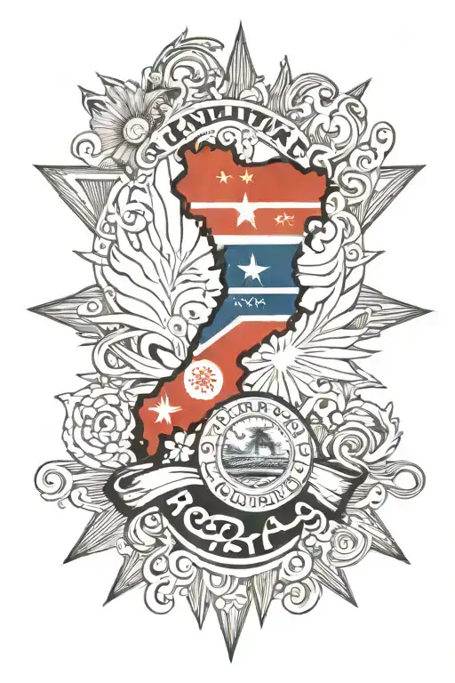 map of costa rica flag of costa rica beach, sun and the word pura vida tattoo design idea